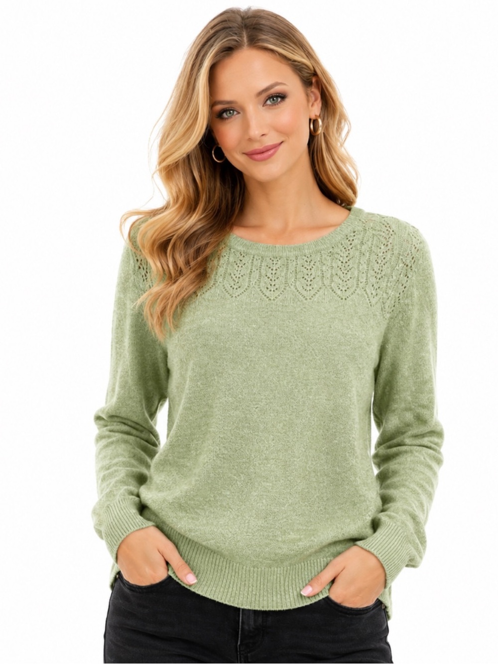 NWT Alfred Dunner Green Pullover Sweater, SP